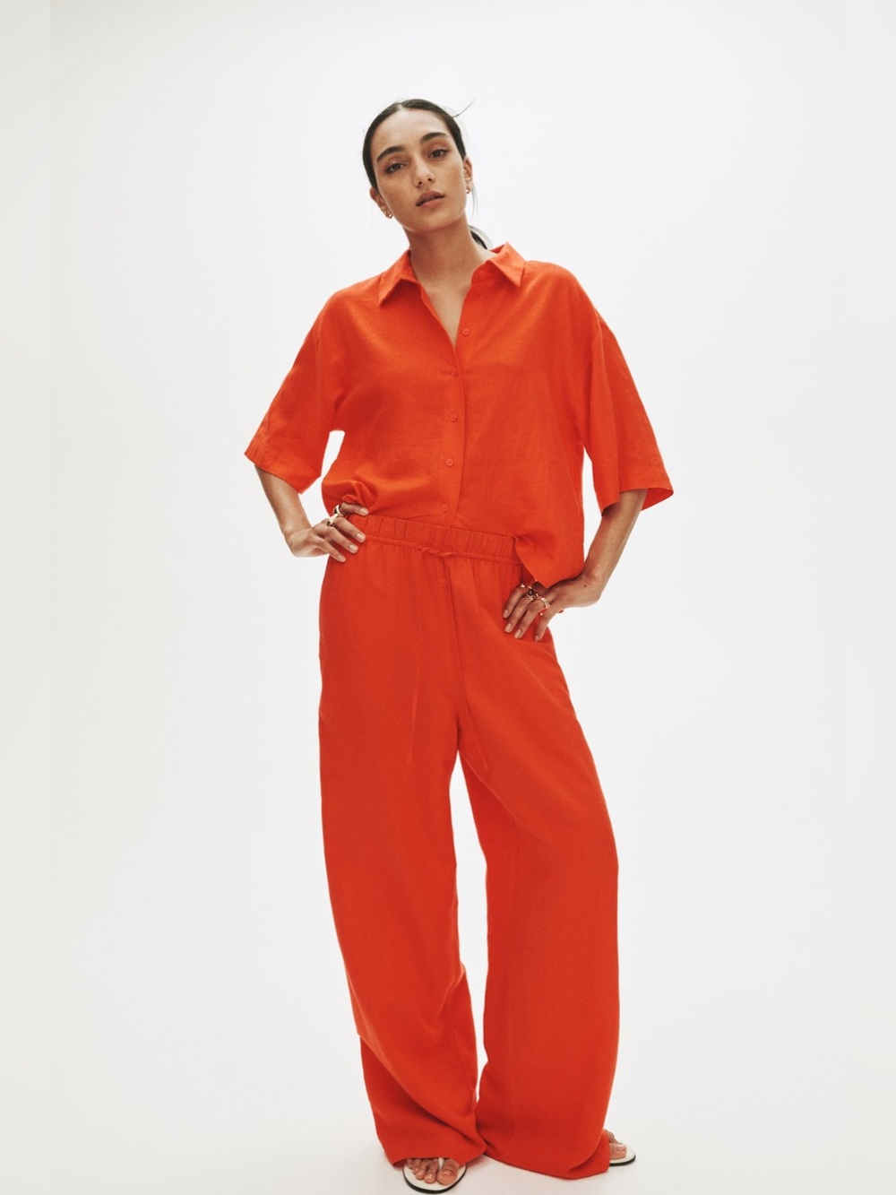 H&M linen blend pants